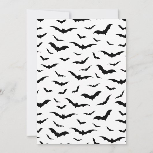 Spooky Halloween Party Bats Uitnodiging (Achterkant)