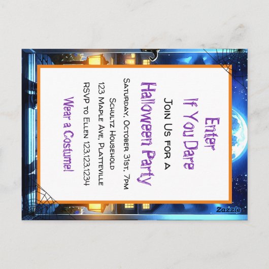 Spooky Halloween Party Briefkaart (Achterkant)