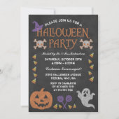 Spooky Halloween Party Chalkboard Uitnodiging (Voorkant)