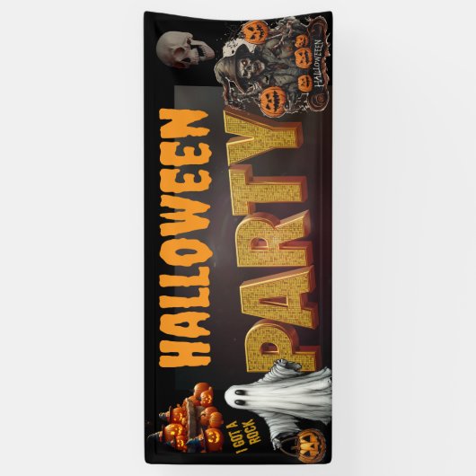 Spooky Halloween Party Fest Spandoek (Verticaal)