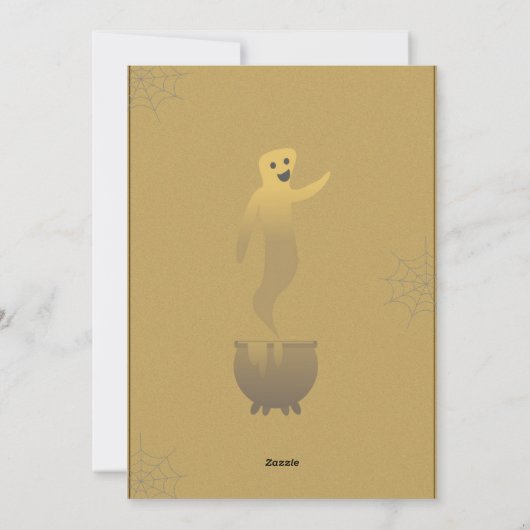 Spooky Halloween Party - Flat Holiday Kaart (Achterkant)