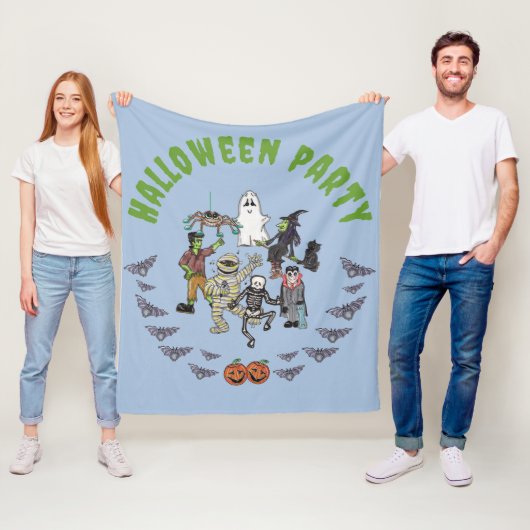 Spooky Halloween Party Fleece Deken (In situ)