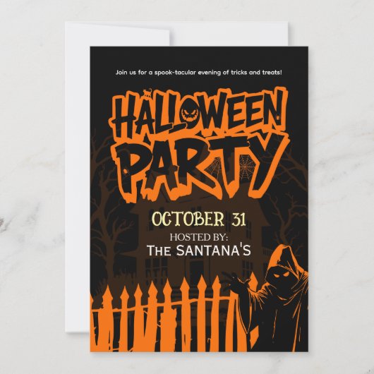 Spooky Halloween Party Flyer Uitnodiging (Voorkant)