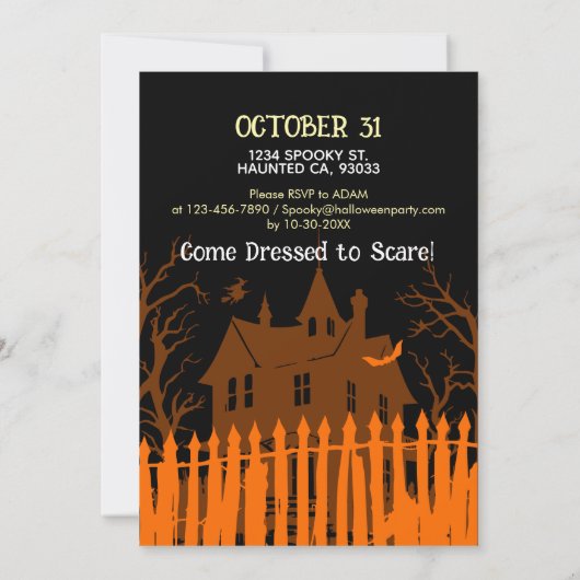 Spooky Halloween Party Flyer Uitnodiging (Achterkant)