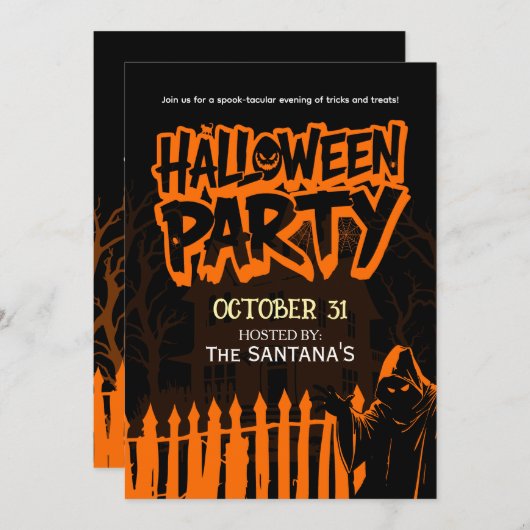 Spooky Halloween Party Flyer Uitnodiging (Voorkant / Achterkant)
