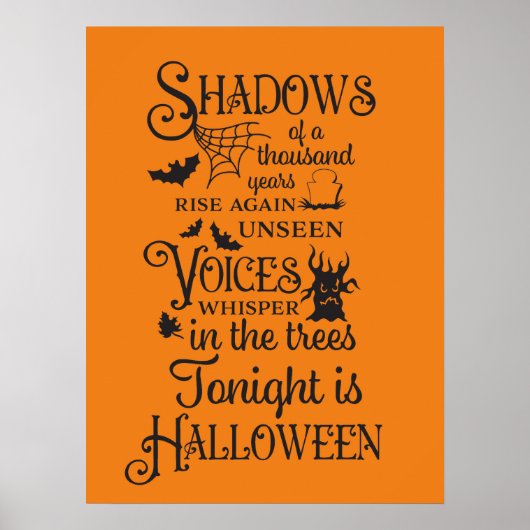 spooky Halloween party-gedicht Poster (Voorkant)