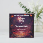 Spooky Halloween Party - Glowing Jacks & Spiders Kaart (Staand voorkant)