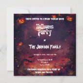 Spooky Halloween Party - Glowing Jacks & Spiders Kaart (Voorkant)