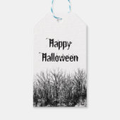 Spooky Halloween Party gothic Black White Cadeaulabel (Voorkant)
