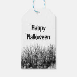 Spooky Halloween Party gothic Black White Cadeaulabel