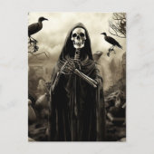 Spooky Halloween Party Gothic Skeleton Graveyard Briefkaart (Voorkant)