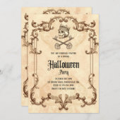 Spooky Halloween Party Gothic Skull Kaart (Voorkant / Achterkant)