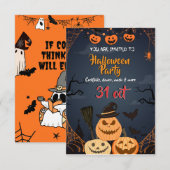 Spooky Halloween Party Invitation Bedankkaart (Voorkant / Achterkant)