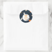 Spooky Halloween Party Invitation Blauw Ronde Sticker (Tas)