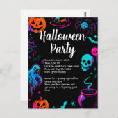 Spooky Halloween Party Invitation Briefkaart (Voorkant / Achterkant)