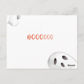 Spooky Halloween Party Invitation Ghost Pumpkin Briefkaart (Achterkant)