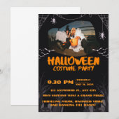 Spooky Halloween Party Invitation – Ghosts & Bats Kaart (Voorkant / Achterkant)