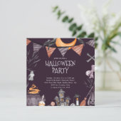 Spooky Halloween Party Invitation Kaart (Staand voorkant)