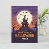 Spooky Halloween Party Invitation Kaart (Staand voorkant)