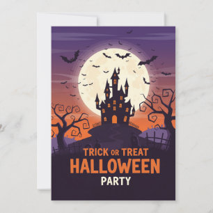 Spooky Halloween Party Invitation Kaart