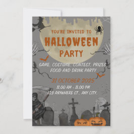 Spooky Halloween Party Invitation Kaart