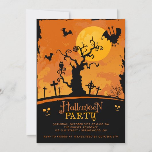 Spooky Halloween Party Invitation Kaart (Voorkant)