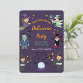 Spooky Halloween Party Invitation Kaart (Staand voorkant)