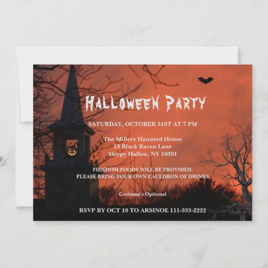 Spooky Halloween Party Invitation Kaart (Voorkant)
