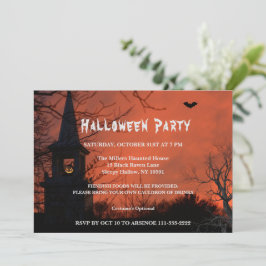 Spooky Halloween Party Invitation Kaart