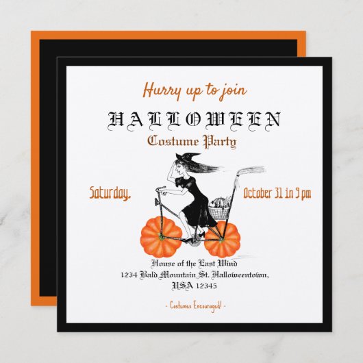 Spooky  Halloween Party Invitation Kaart (Voorkant / Achterkant)