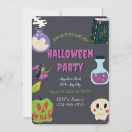 Spooky Halloween Party Invitation Kaart