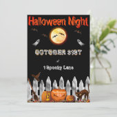 Spooky Halloween Party Invitation Kaart (Staand voorkant)