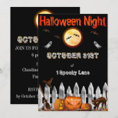 Spooky Halloween Party Invitation Kaart (Voorkant / Achterkant)