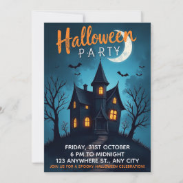 Spooky Halloween Party Invitation Kaart