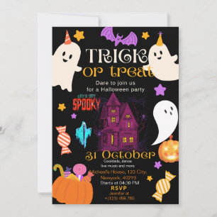Spooky Halloween Party Invitation Kaart