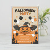 Spooky Halloween Party Invitation Kaart (Staand voorkant)