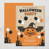 Spooky Halloween Party Invitation Kaart (Voorkant / Achterkant)