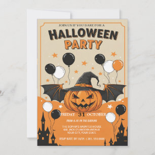 Spooky Halloween Party Invitation Kaart