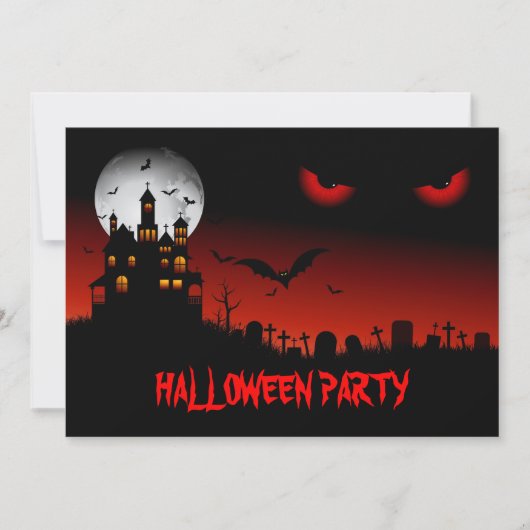 Spooky Halloween Party Invitation Kaart (Voorkant)