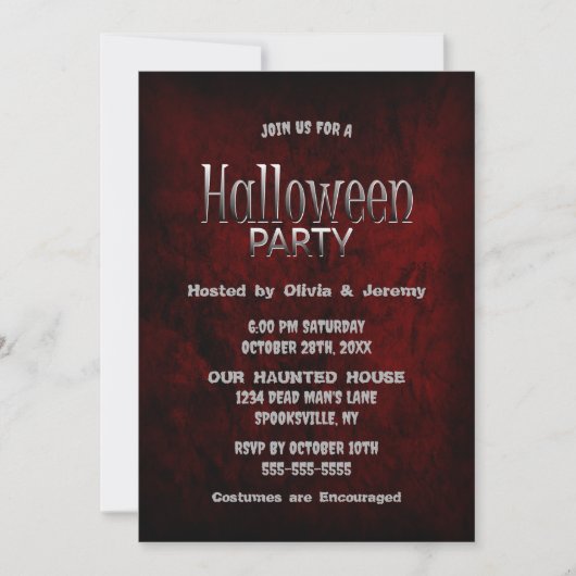 Spooky Halloween Party Invitation Kaart (Voorkant)