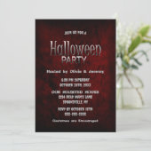 Spooky Halloween Party Invitation Kaart (Staand voorkant)
