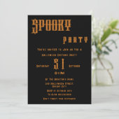 Spooky Halloween Party Invitation Kaart (Staand voorkant)
