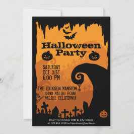 Spooky Halloween Party Invitation Kaart