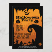 Spooky Halloween Party Invitation Kaart (Voorkant / Achterkant)