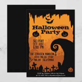 Spooky Halloween Party Invitation Kaart