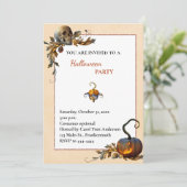 Spooky Halloween Party Invitation Kaart (Staand voorkant)
