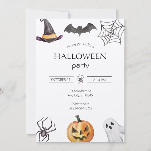 Spooky Halloween Party Invitation Kaart (Voorkant)