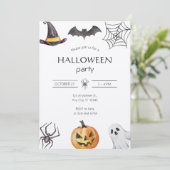 Spooky Halloween Party Invitation Kaart (Staand voorkant)
