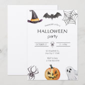Spooky Halloween Party Invitation Kaart (Voorkant / Achterkant)