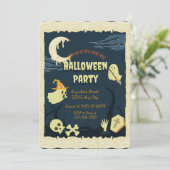 Spooky Halloween Party Invitation Kaart (Staand voorkant)